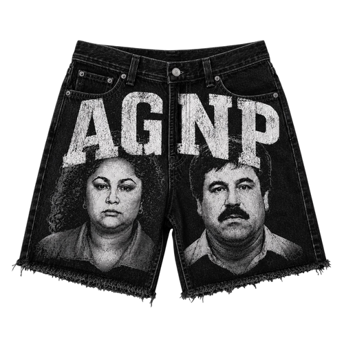 AGNP Portrait Denim Shorts – Black